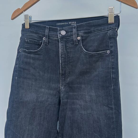 Veronica Beard Ryleigh Slim Straight High Rise Washed Onyx Jeans Black 27 - Picture 5 of 12